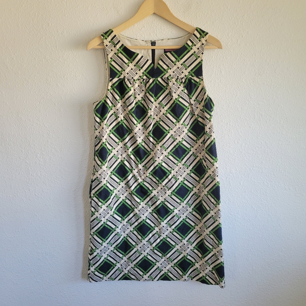 Vinyard Vines Summer Shift Cotton Dress Basket Weave Dress Womens Size 8